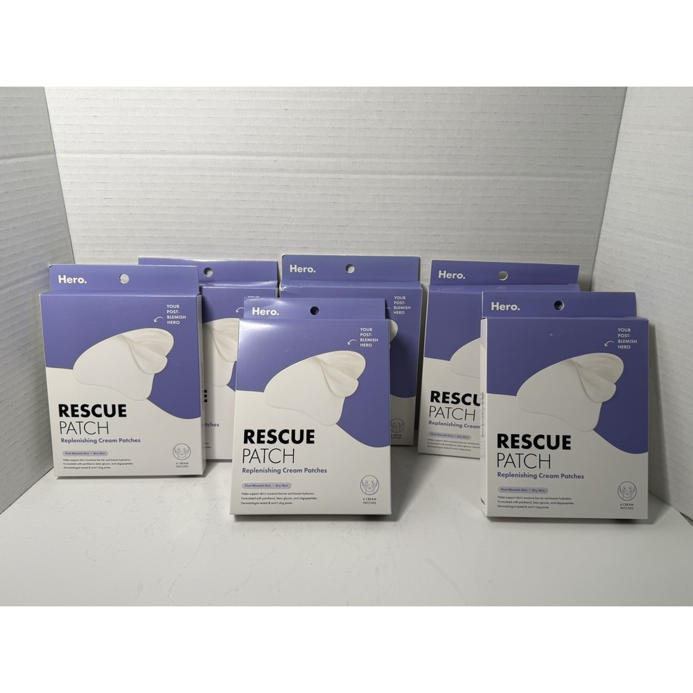 New 6 Boxes Hero Rescue Replenishing Cream Patches - 6 Patches Per Box Dry Skin